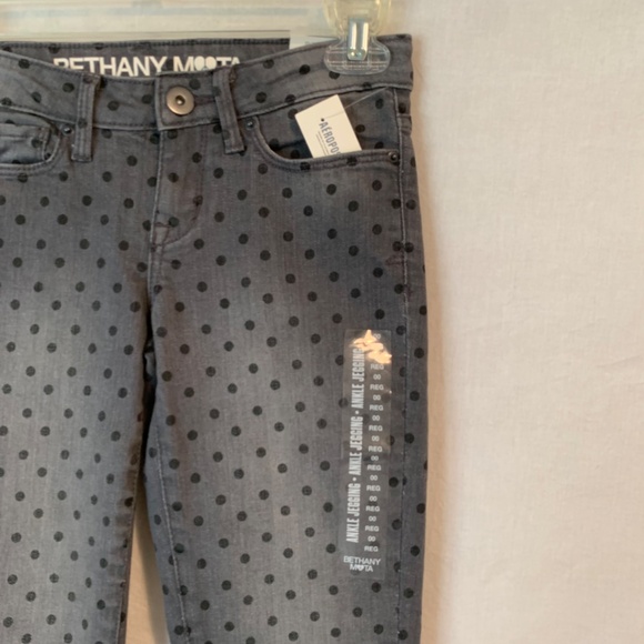 BETHANY MOTA Grey Polka Dot Skinny Ankle Jeans Jeggings Size 00R - Picture 4 of 15